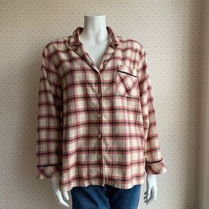 Marine Layer Red Plaid Classic Flannel PJ Top sz Medium PW15
